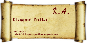 Klapper Anita névjegykártya